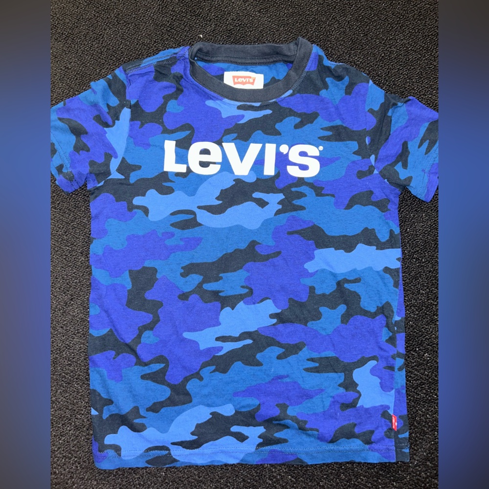Levi's Kids Blue and Black Camo T-Shirt
